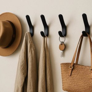 Stylish Wall Mounted Hooks Bedroom Coat Hat Bag Organizer Holders
