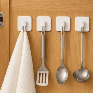 5 Multi Purpose Adhesive Hooks for Cabinet Door Towel Utensil Hanging