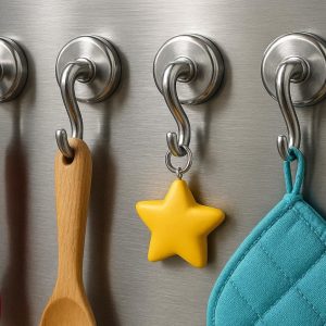 6 Strong Magnetic Hooks for Refrigerator Kitchen Tool Spice Jar Holders