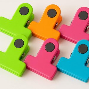 9 Colorful Plastic Seal Clips with Magnet for Kitchen Fridge and Pantry Organization